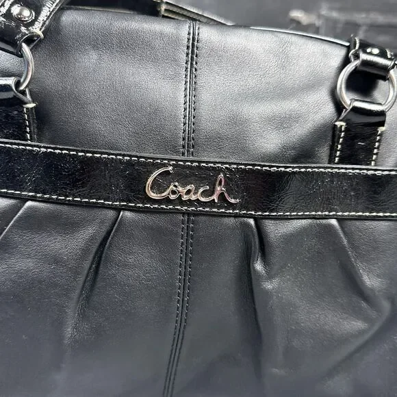 Coach Addison Tote Black Leather Diaper Bag Satchel Shoulder Crossbody F18374 - Picture 2 of 15